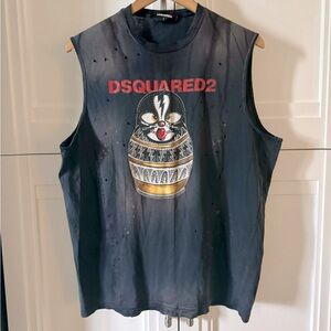 DSquared2 Graphic Print Sleeveless T-Shirt - Large